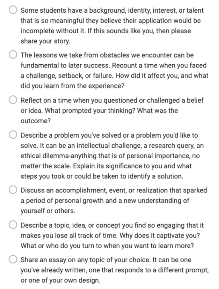questions for applications when choosing postsecondary schools
