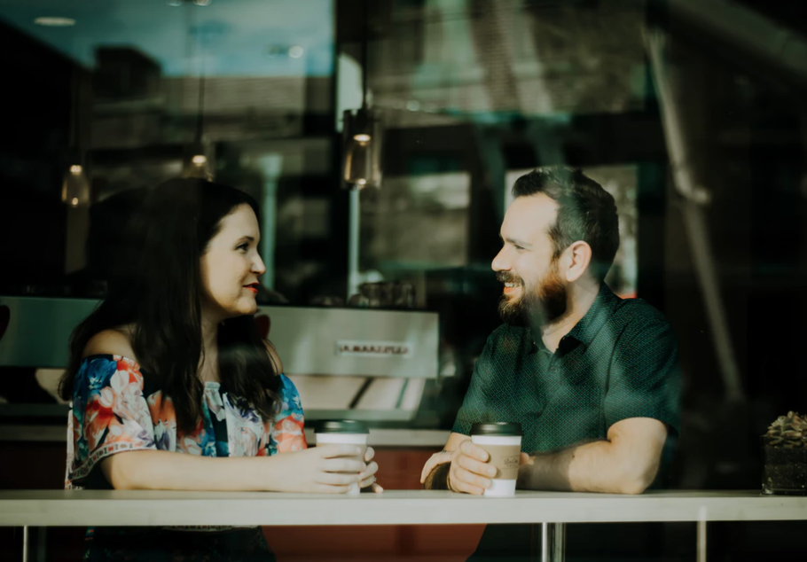 two people in coffee shop