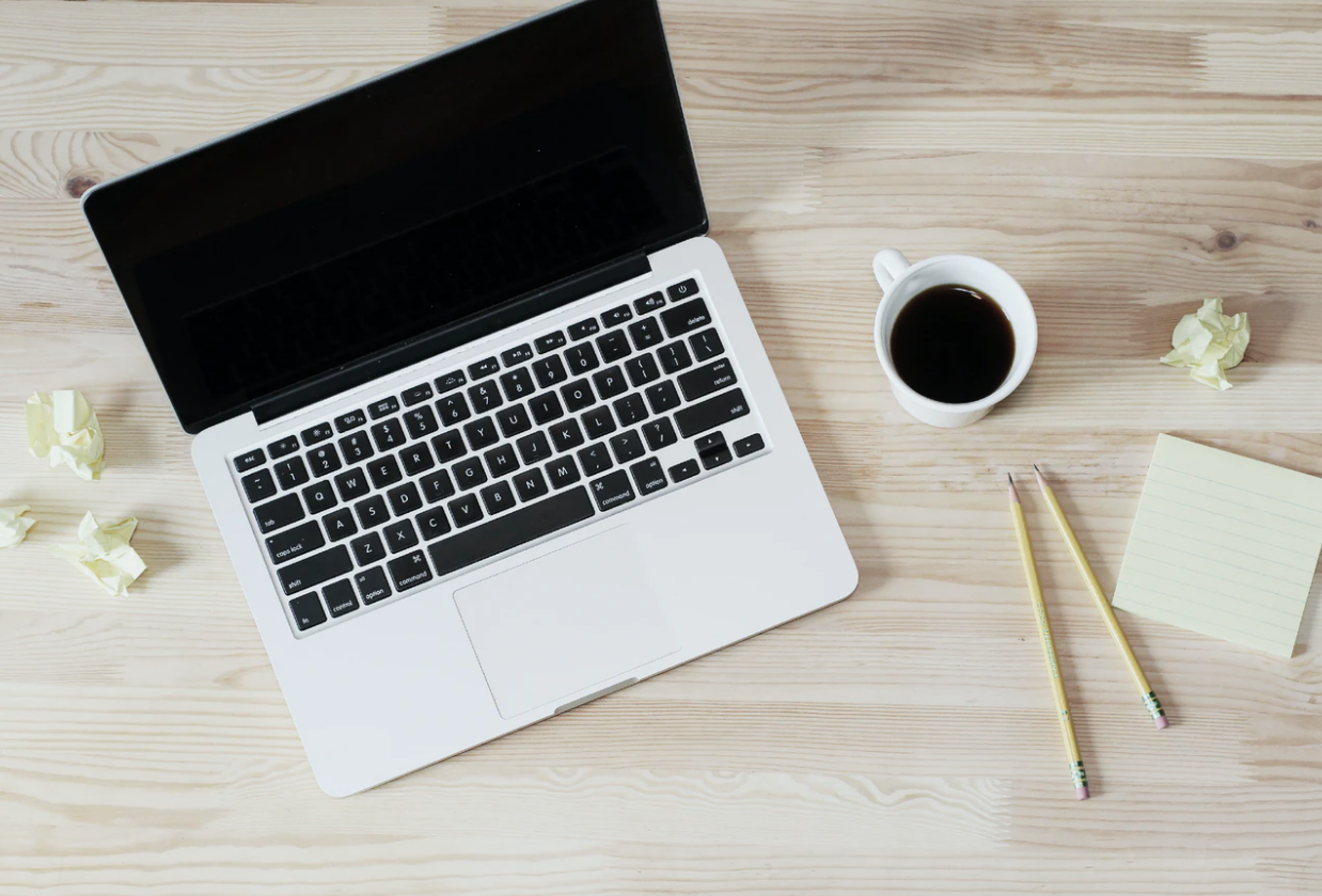laptop and coffee, scholarship application stand out